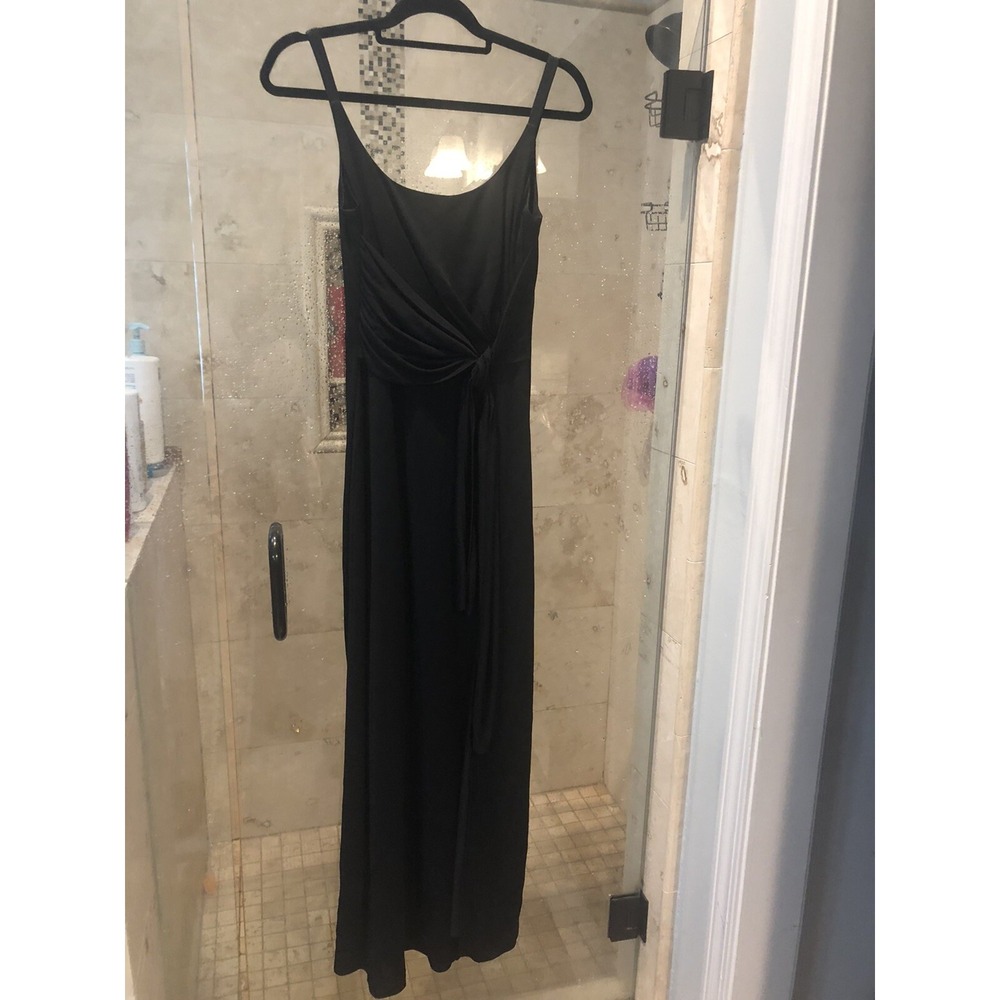 Max Mara Pianoforte Black Viscose Stretch Gown Dress USA 10 IT 44 Maxi